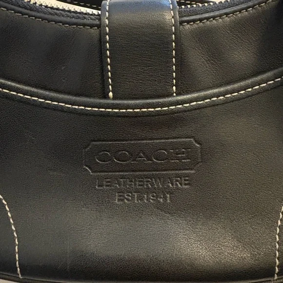 Coach Black Leather Shoulder Bag - Picture 3 of 5